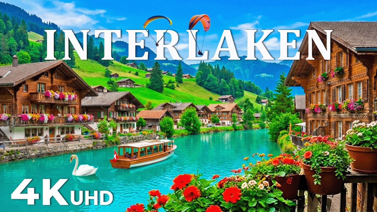 Interlaken 4K (NEW) | Switzerland’s Alpine Paradise – Crystal Lakes & Snowy Peaks