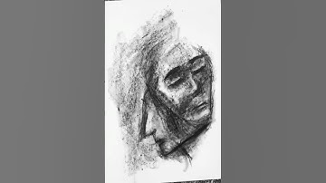 ABSTRACT FACE 2023 #shorts #charcoalart || CHARCOAL ART TUTORIAL