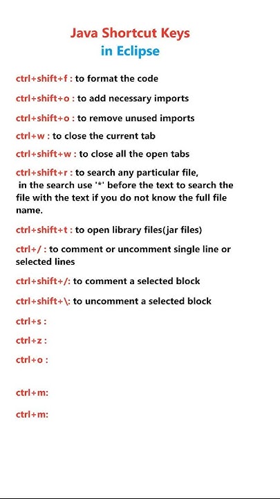 Java Shortcut Keys - YouTube image.