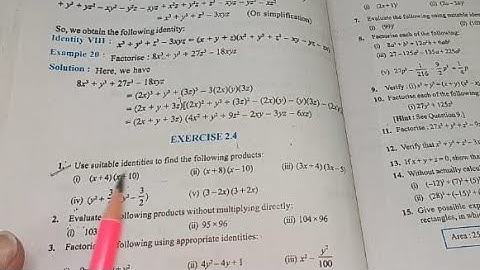 Ex-2.4 Chapter - 2 polynomial || Class -9th Maths