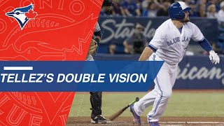 Rowdy tellez's first six hits of his career with the blue jays are all
doubles, and dad couldn't be more proud about major league baseball:
base...