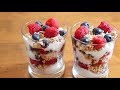 Fruit granola  yogurt parfaits  healthy breakfast recipe