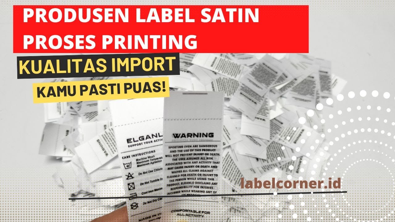 Label Pita Satin Putih, Proses Sablon dan Printing bisa Digunakan untuk Main Label atau Label