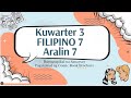 Quarter 3-Week 7: • Bayograpikal na Sanaysay-Pagsapinal ng Comic Book Brochure