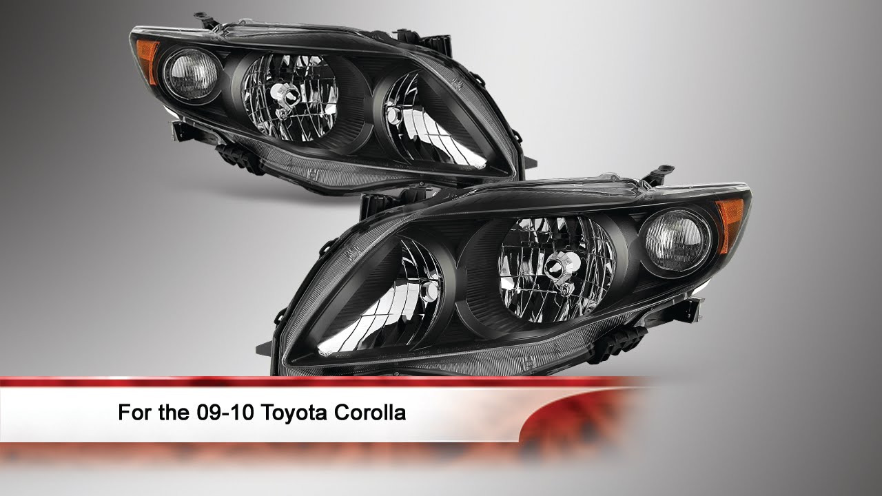 09-10 Toyota Corolla OEM Style Headlights - YouTube