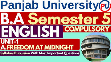 BA Sem 5 English Compulsory | BA Sem 5 Compulsory English Syllabus | PU University Chandigarh