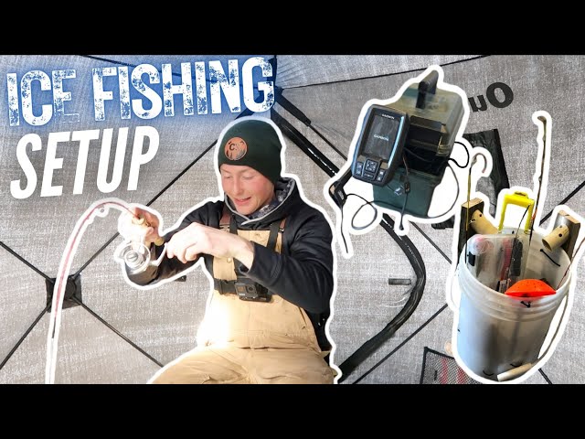 MY ICE FISHING SETUP (DIY GARMIN STRIKER SETUP + DIY FISHING BUCKET +  CATCHING FISH) 