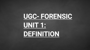 UGC FORENSIC| Unit 1|Notes with MCQs| #ugcnet #forensicscience