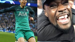 SON HEUNG MIN SCORES A BRACE! 손흥민 BOTH FANS KICK OFF| Man City (4) vs Tottenham (3) EXPRESSIONS VLOG