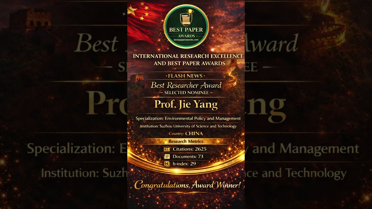 Prof. Jie Yang | Suzhou University of Science and Technology | China