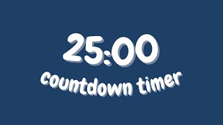 25 Minute Countdown Timer In Navy Blue | Study | Focus | Productivity