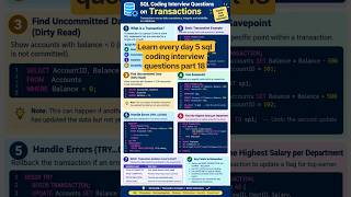 SQL Transaction Coding Interview Questions 🔥 | BEGIN TRANSACTION, COMMIT, ROLLBACK, SAVEPOINT & ACID
