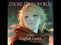 【AI Cover】羊文学 「more than words」English lyrics
