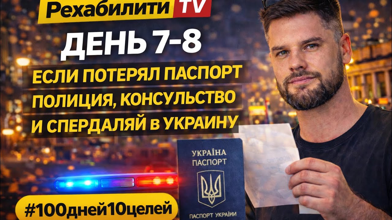 Потерял загранпаспорт в Польше? Что делать пошагово | РехабилитиTV | #100дней10целей