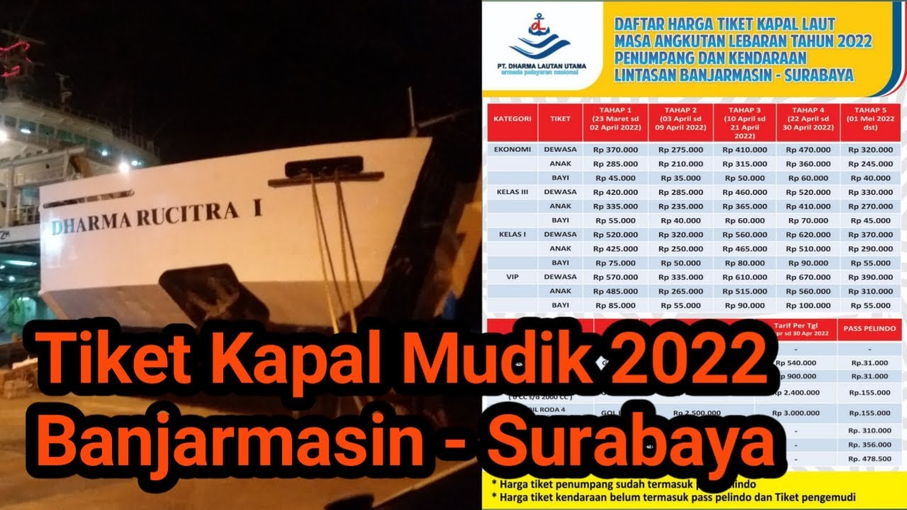 HARGA TIKET KAPAL LAUT BANJARMASIN SURABAYA - YouTube