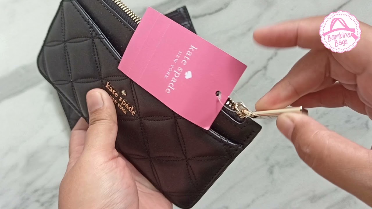 Kate Spade Natalia Large Slim Card Holder Black - YouTube