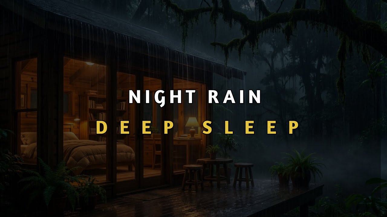 🔴 24/7 Rain Sounds for Sleep | Cozy Forest Cabin Night Rain Ambience No ...