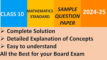 Class 10 CBSE Maths Standard Sample Paper 2024-25 complete solution Code no 041
