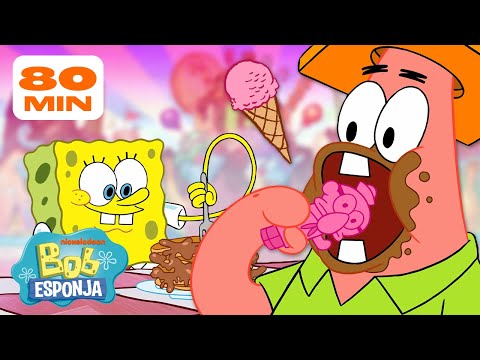 Bob Esponja | 80 MINUTOS das Guloseimas mais Deliciosas do Fenda do Biquíni! 🍦 | Português