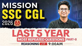 Ssc Cgl Reasoning Classes 2026  Last 5 Years Reasoning Most Repeated Questions  08  By Jitin Sir