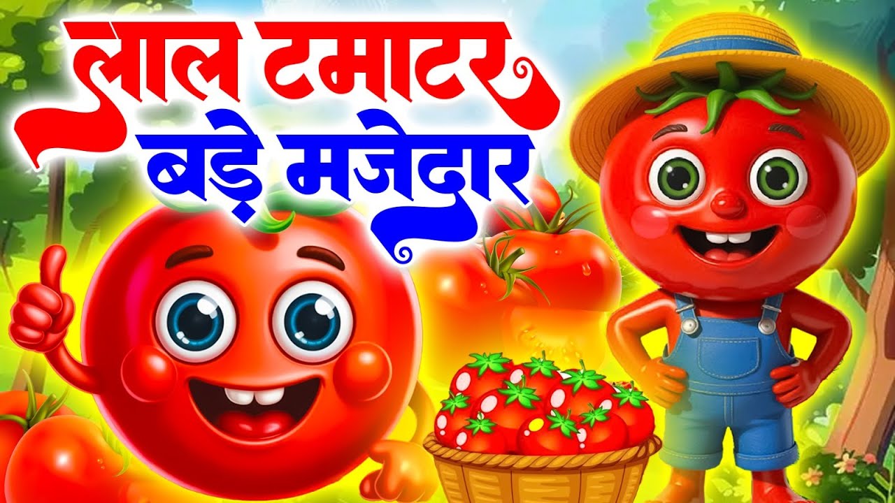 आहा टमाटर - Nusery Rhymes For Children - Aaha Tamatar Bade Mazedar - Cartoon-Kids Song For Cartoon