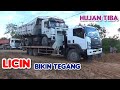 Hujan Tiba Jalan Licin Dan Sempit Driver SCANIA R580 Harus Berkonsentrasi Penuh