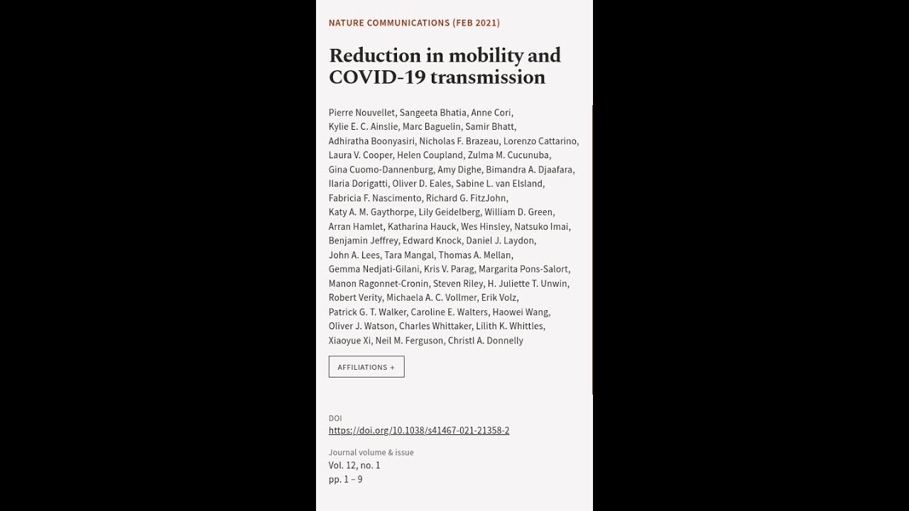 Reduction in mobility and COVID-19 transmission | RTCL.TV