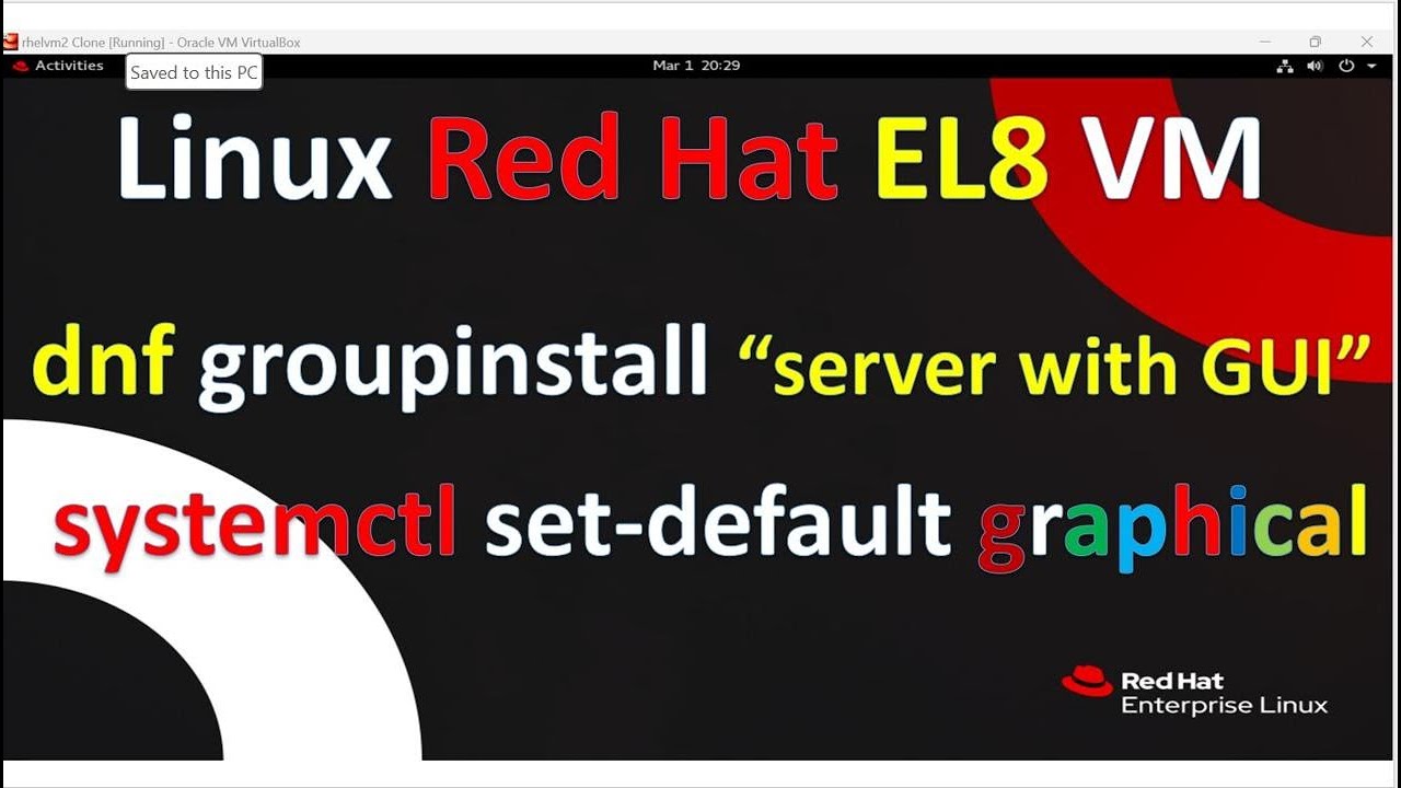 How To: Make RHEL 8.9 into Graphical User Interface (GUI) - YouTube