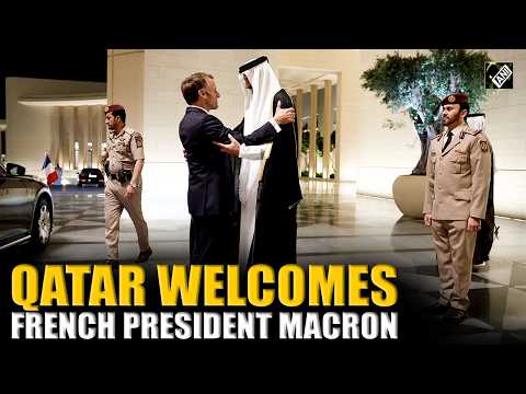 Qatar’s Emir welcomes French President Emmanuel Macron at Lusail Palace