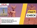 FACT CHECK Does A Viral Image Show A Statue Of Allah Discovered In The Saudi Arabian Desert FACT CHECK Does A Viral Image Show A Statue Of Allah Discovered In The Saudi Arabian Desert