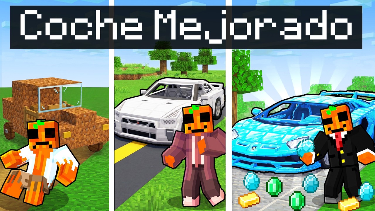 Mejorando Mi Coche de TIERRA a DIAMANTE en Minecraft!