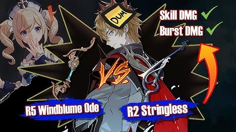 R5 Windblume Ode VS R2 Stringless DMG Comparison | Genshin Impact