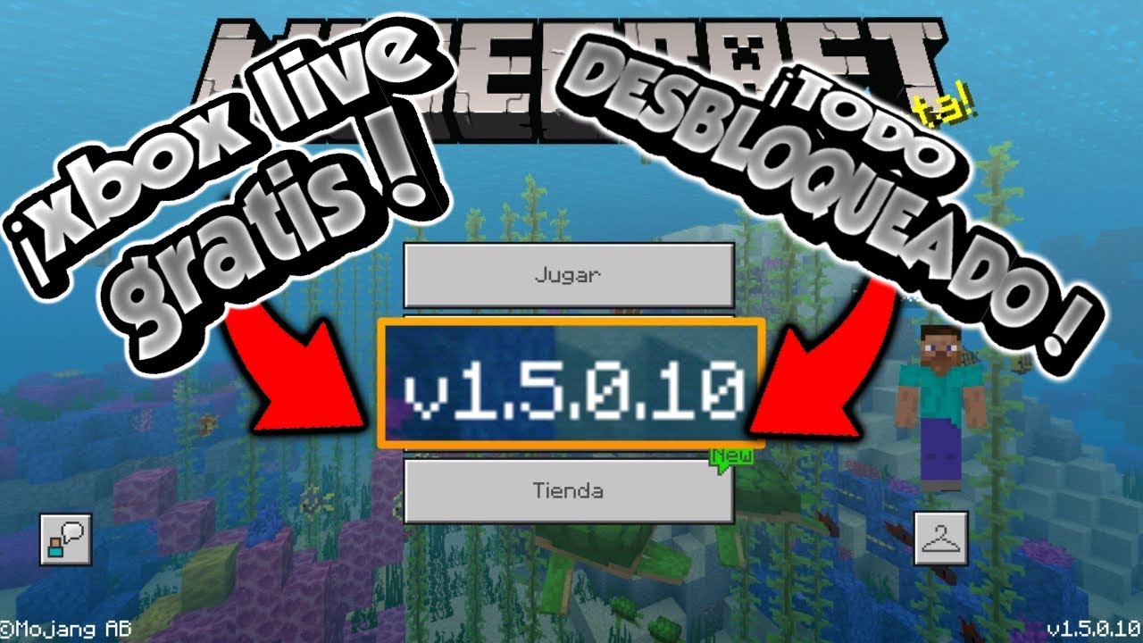 MINECRAFT PE 1.5.0.10 CON XBOX LIVE Y TODO DESBLOQUEADO