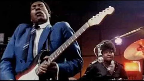 Buddy Guy in 1969 with Jack Bruce and Buddy Miles