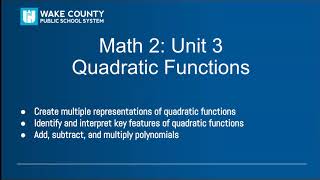 Math 2 Unit 3 Overview