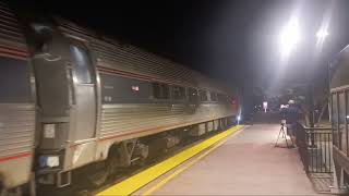 Amtrak cardinal pulling into connersville, Indiana  station 