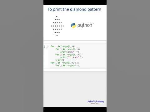 To print the diamond pattern in python - YouTube