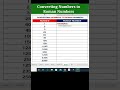 Converting Numbers to Roman Numbers || #exceltutorial #exceltricks #education #advanceexcel #viral