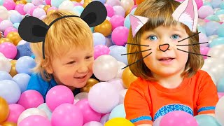 Kids play at the indoor playground! Baby girl, toy slide &amp; family fun activities for kids.