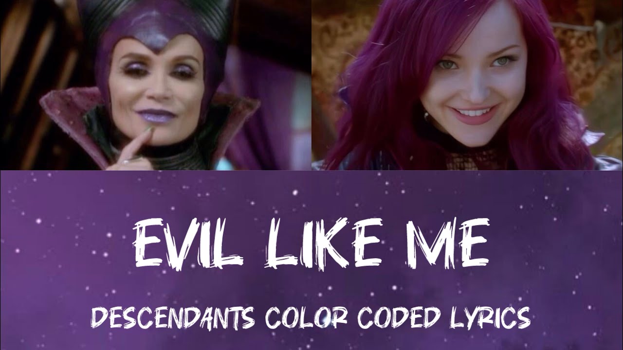 Evil like me - descendants colour coded lyrics - YouTube