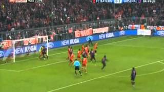 Goal Koscielny L Bayern 0 - 2 Arsenal 13/03/2013 AMAZING EXECUTION!