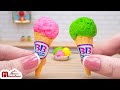 Frozen miniature baskin robbins fruit ice cream recipe  asmr cooking mini food