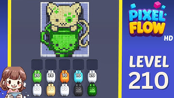 Pixel Flow Level 210 Solution Walkthrough