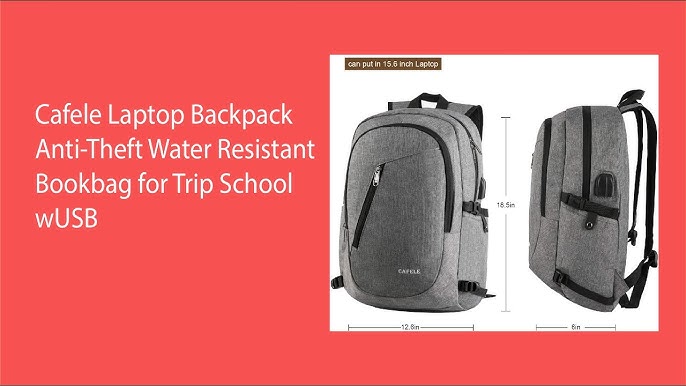 CAFELE 17.3 Laptop Backpack Travel Computer Backpack College Bookbag School  Backpack with USB Charging Port