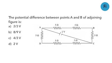 The potential difference between points A and B of adjoining figure is: