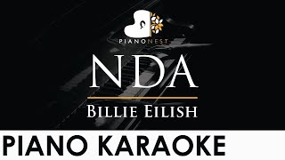 Billie Eilish - NDA - Piano Karaoke Instrumental Cover with Lyrics Resimi