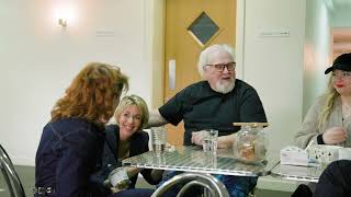 Colin Baker cuts the Sixth Doctor 40th birthday cake