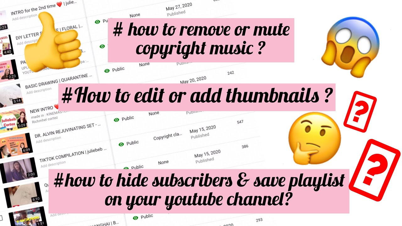 how-to-remove-mute-copyright-music-2020-how-to-edit-add-thumbnail