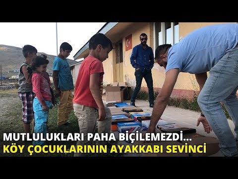 Mutlulukları paha biçilemezdi... Köy çocuklarının ayakkabı sevinci