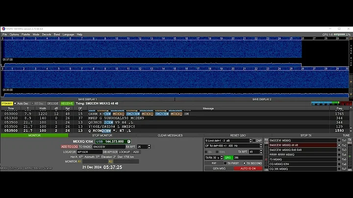 144MHz Random Meteor Scatter QSO with Peter SM2CEW